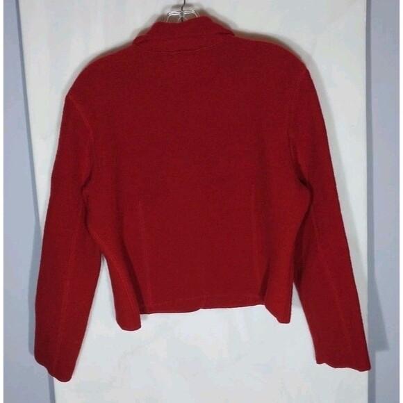 Willi Smith Women’s Cropped Cardigan Sz PL Red 100% Wool Button Up Warm Sweater - Picture 4 of 6